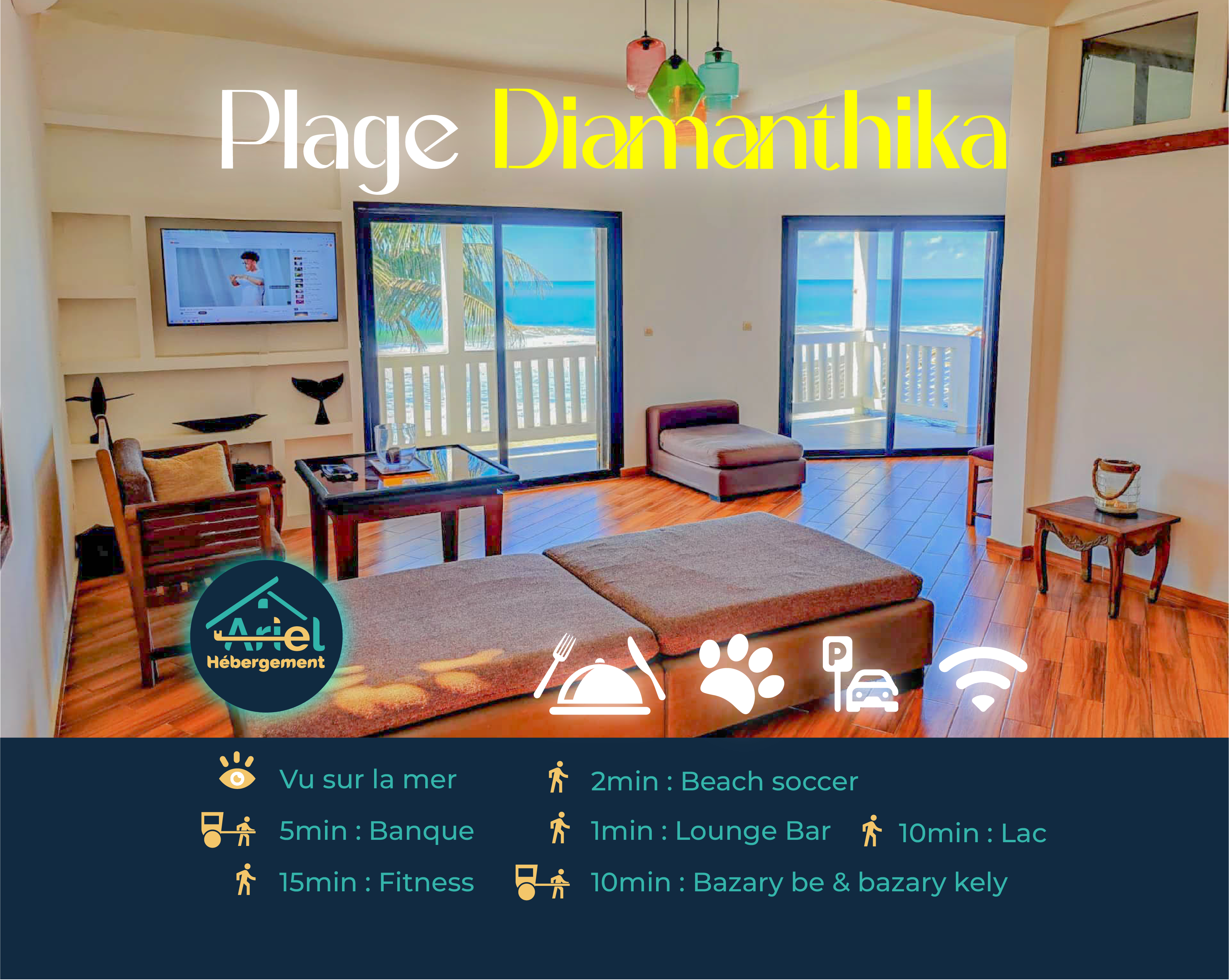 Plage Diamanthika- Vue sur la mer - chic et cosy